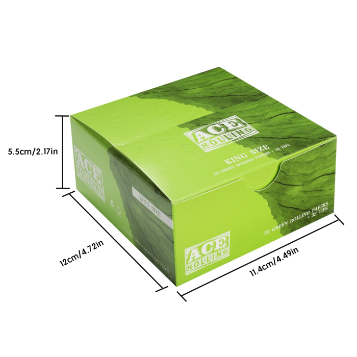 King Size With Tips Natural Bamboo Rolling Paper 24 Booklets