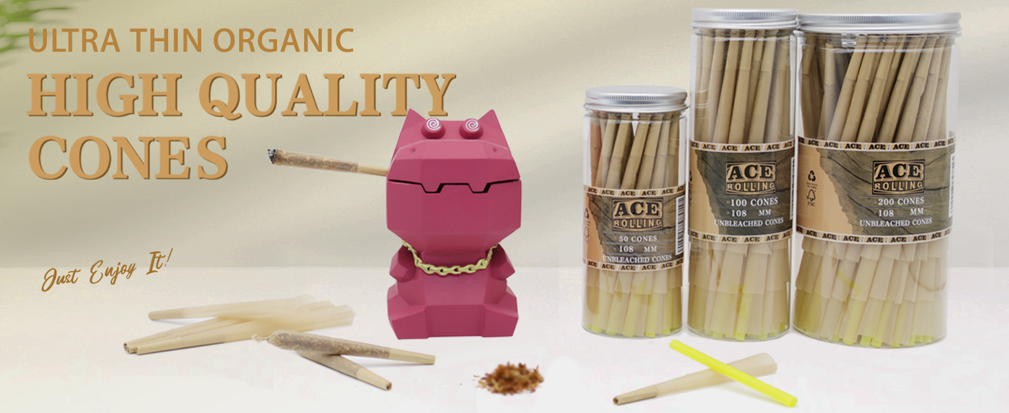 Natural Wood Pulp Pink Rolling Paper Pre Rolled Cones for Smoking