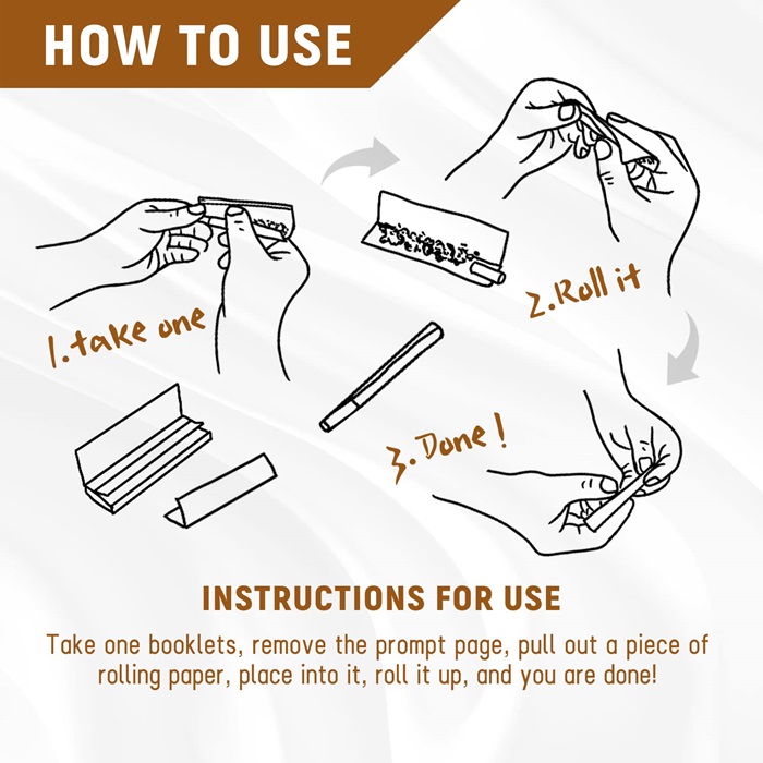 King Size Bleached Cigarette Rolling Papers Smoking Hand-Rolled - 50 Packs