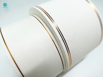 Cigarette Filter Rods With Golden Line White Tipping Paper 34 Gsm