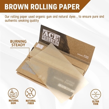 1 1/4 Size Unbleached Bamboo Cigarette Rolling Paper 50 Packs