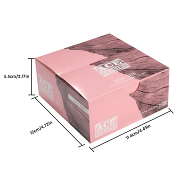 King Size + Tips Bleached Cigarette Rolling Papers Pink 24 Booklets