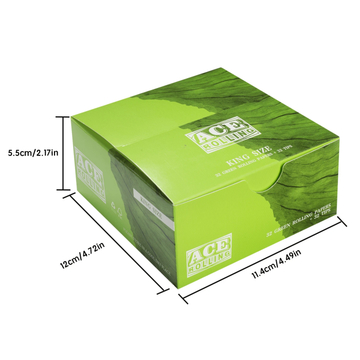 Bleached Filter Paper 108mm Green Rolling Paper With Tips 1 Box