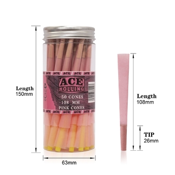 Natural Wood Pulp Colored Rolling Paper Pre Rolled Cones for Smoking