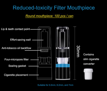 Cigarette Holder Filters for Tar and Toxin Reduction – 100PCS Regular Kingsize Slim