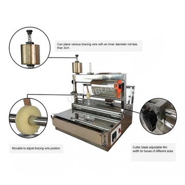 Manual Stretch Film Packaging Machine for Boxes Packaging Solution with Tear Tape